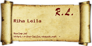 Riha Leila névjegykártya